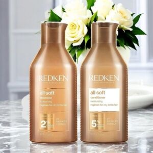 REDKEN All Soft Shampoo & Conditioner for Dry Damaged with Hair Argan Oil